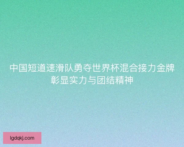 中国短道速滑队勇夺世界杯混合接力金牌彰显实力与团结精神